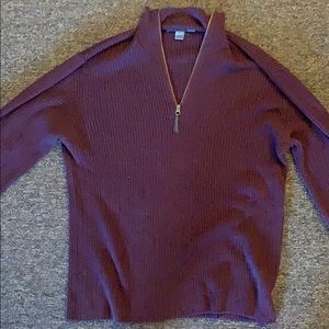 John Varvatos quarter zipper suede elbow